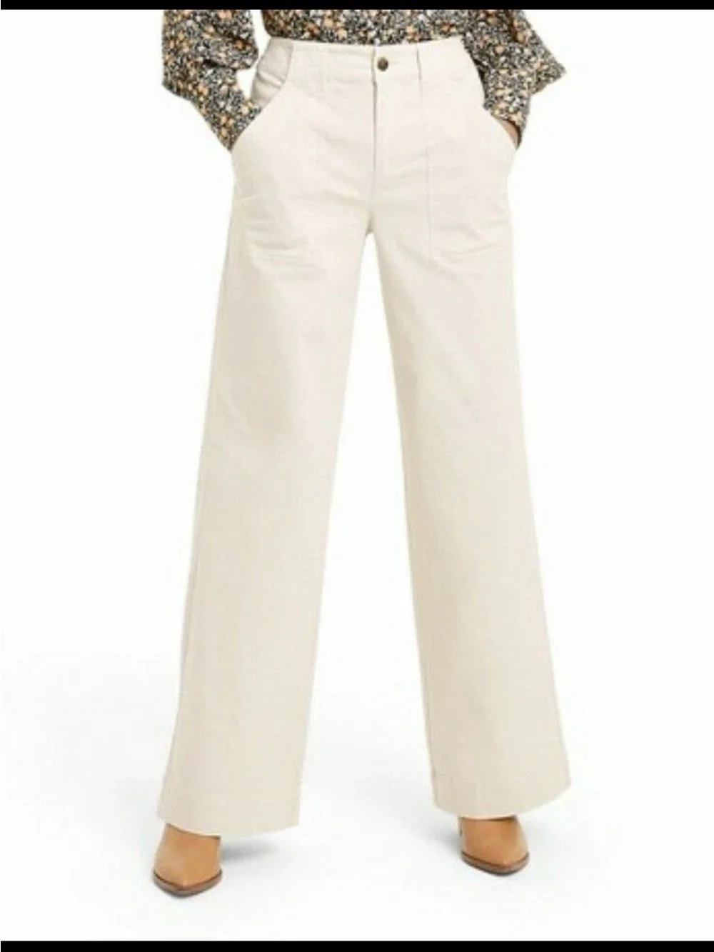 Nili Lotan x Target Wide Leg Pants White Birch